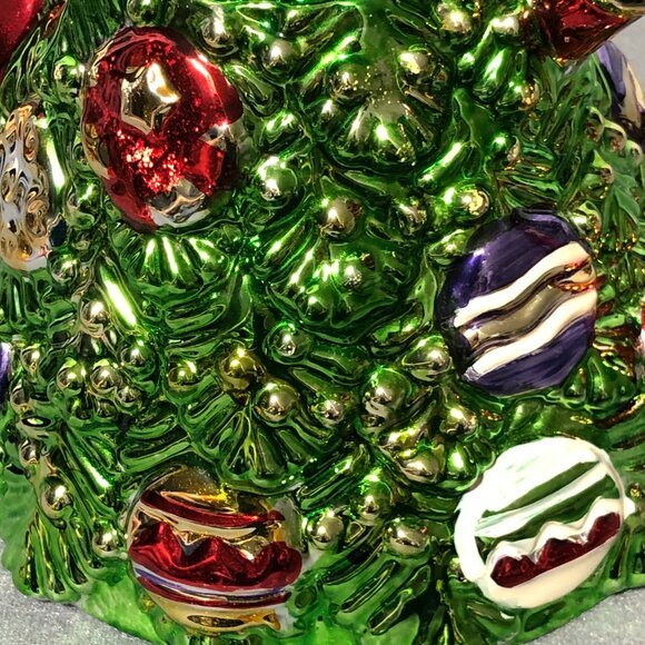 Ceramic Christmas Tree Teapot Hand Painted Metallic Glazed 1998 By Allure Home - Picture 13 of 16